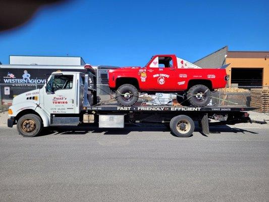 Chuck on the flat bed