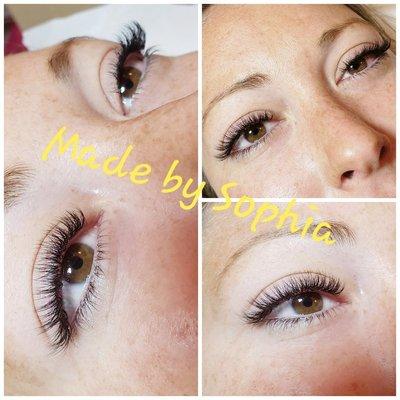 Hybrid wispy full set with silk lashes