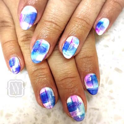 Watercolor gel mani by Melanie