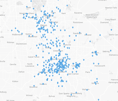 Map of our customers for 2018. We have many satisfied clients. Schedule your repair today, You won't be disappointed!