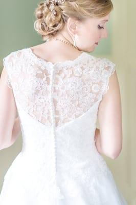 Details of the back of this Sincerity Bridal Dress (Style 3777). Photo by Tina Jay Photography (http://tinajayphotography.com/)