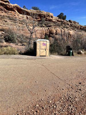 One portapotty at trailhead