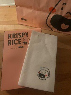 packaging with very cute napkins