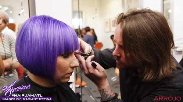 Josh cutting my hair at Hair Jam