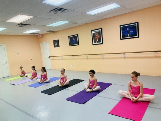 Stretching and building flexibility and strength is essential at Almayeva Ballet Academy