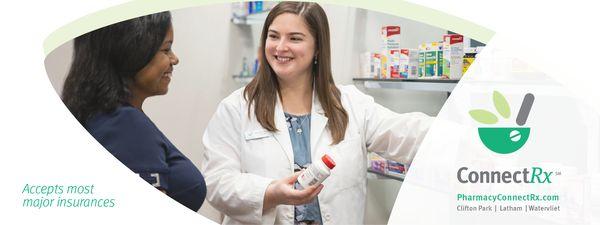 ConnectRx is a full-service pharmacy that offers on-site medication pickup and free consultations.