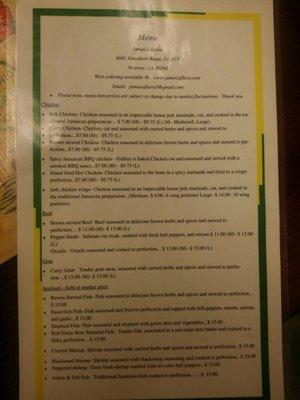 Menu side 1