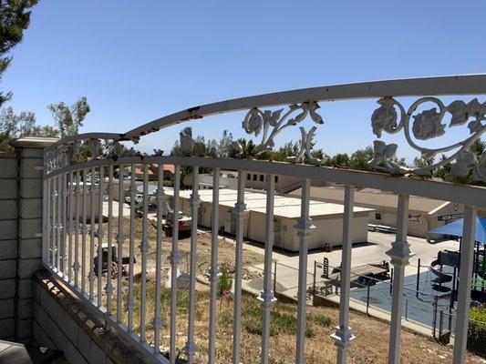 Damaged fence--Before repair.