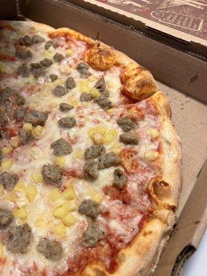 Sausage and pineapple