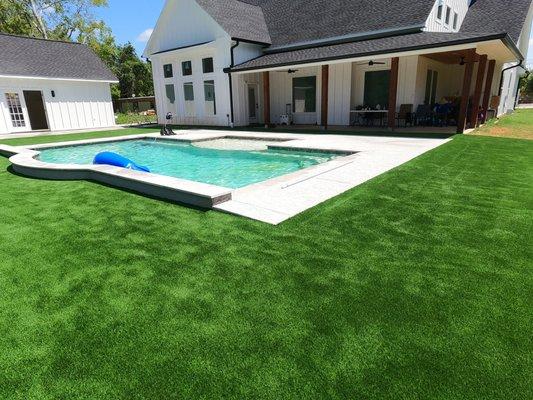 High Quality Artificial Turf for pool decks and other areas.  Save and family-friendly Turf.