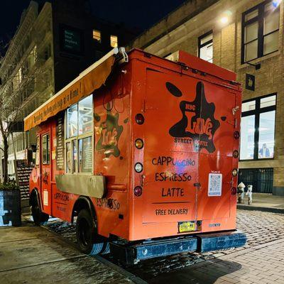 Coffee truck parked in SoHo