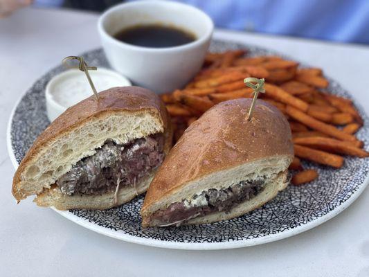 Prime Rib Dip Sandwich