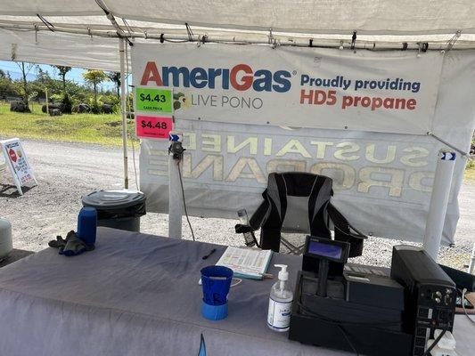 Pricing and type of propane