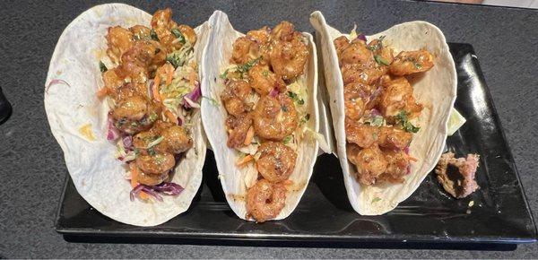 Volcano shrimp tacos