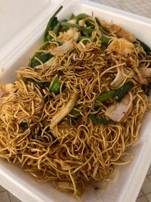 How's this lo mein?  Looks more like chow mein.  Lo mein is always thicker. Kinda like udon noodles.