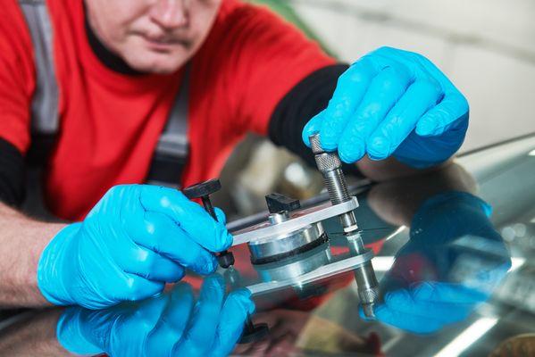 Precision windshield chip repair by our skilled technicians ensures your vehicle stays safe on the road.