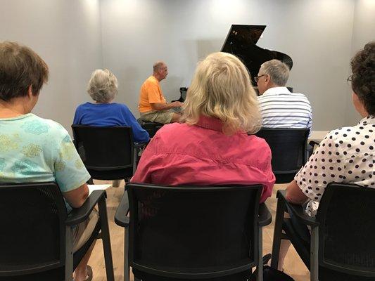 Piano Friends Group #3 - Aspiring pianist playing on Bayfront's Shigeru Kawai SK5 grand piano.