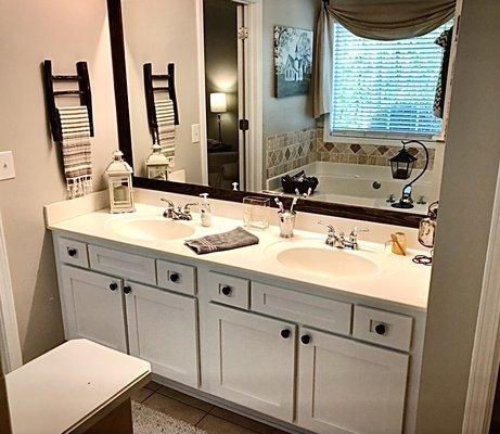 Refaced bathroom cabinets