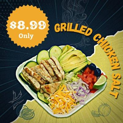 Only at $8.99, Grilled Chicken Salt is one of the best on our menu.