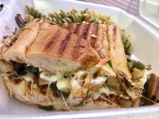 Chicken Philly with Pasta Salad