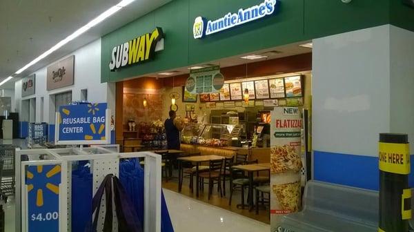 Subway inside Walmart -- open 24/7 eat fresh & late