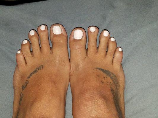 I CANNOT believe I paid real money for this pedicure!!!!!!!!! So mad. And the lady that did it was SUPER RUDE