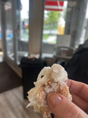 Coconut donut with Angel cream