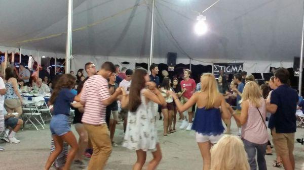 Dancing under the tent...