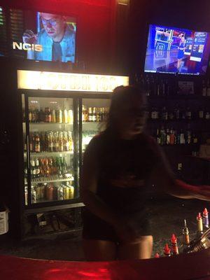 Cute bartender...didn't know her product too well, but there wasn't really much product to know. Not her fault.