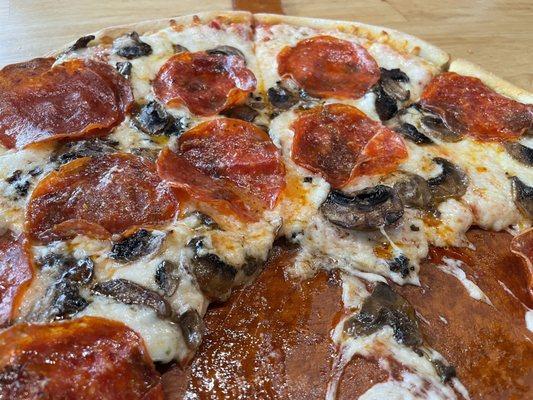 Pepperoni and mushrooms