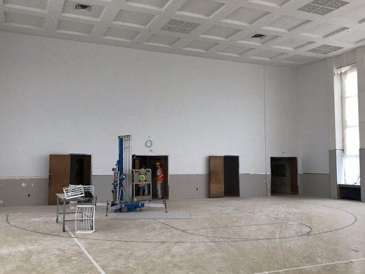 Ceiling & Walls finished in gym of a school in Westchester, NY