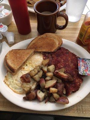 Corned beef hash and eggs