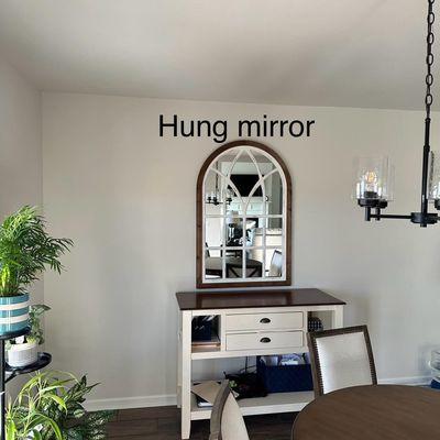 Hung mirror