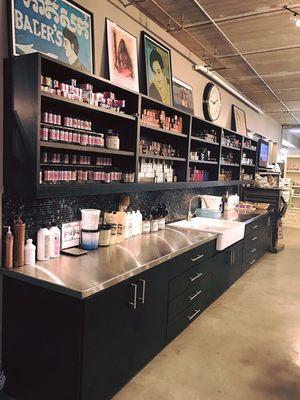 Our color bar area. We specialize in the latest color techniques!