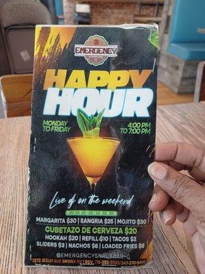 Happy Hour menu