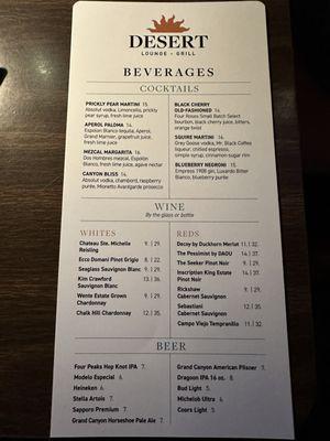 Beverage Menu