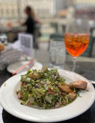 Chopped seafood salad and aperol spritz. A perfect lunch!