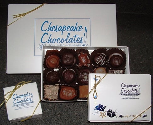 Various size boxes of assorted chocolates