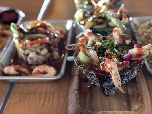 Seafood Tower and Aguachile Platter