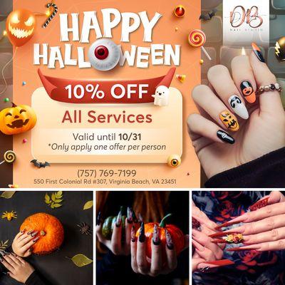 SPECIAL OFFER 

 Treat yourself to amazing savings with our exclusive offer at DB Nail Studio!
 Enjoy a fabulous 10% OFF all s