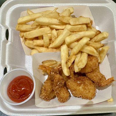 Fries and shrimp