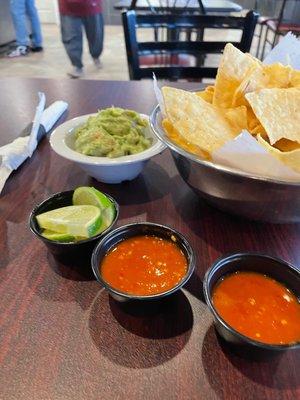 Xtra spicy salsa and guacamole