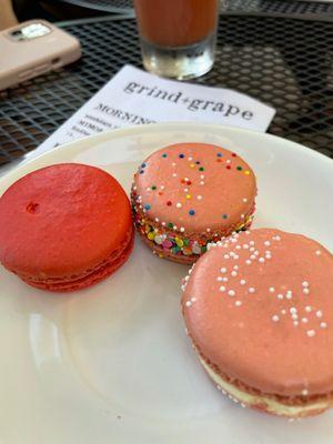 Strawberry, birthday and almond macaroon