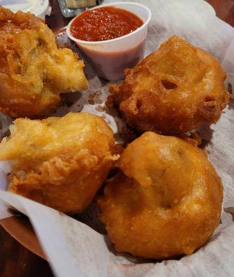 Huge deep fried mushrooms