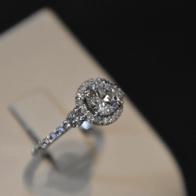 Custom-designed diamond engagement ring