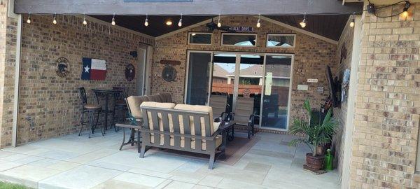 Back patio stone coat overlay