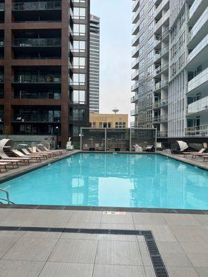 The pool and cabanas.