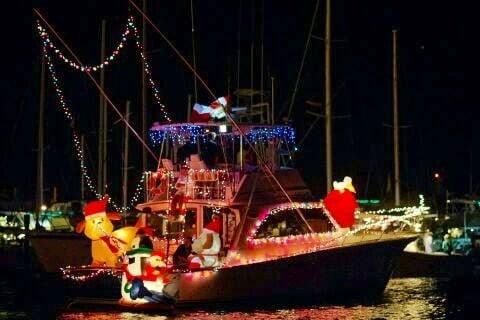 "Discretion" Sportfishing in the annual Schooner Wharf Lighted Boat Parade - 2012