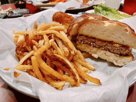 Burger and fries