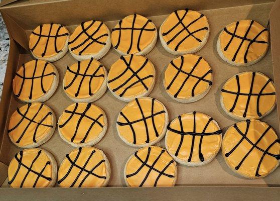 Basketball Sugar Cookies for March of Madness